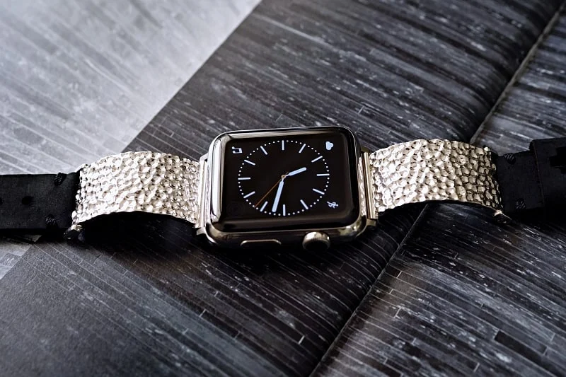 Hammered Sterling Silver 925 Pendants Strap ( 2pieces) for Panerai or Apple Watch 1 2 3 4 5 6. – image 4