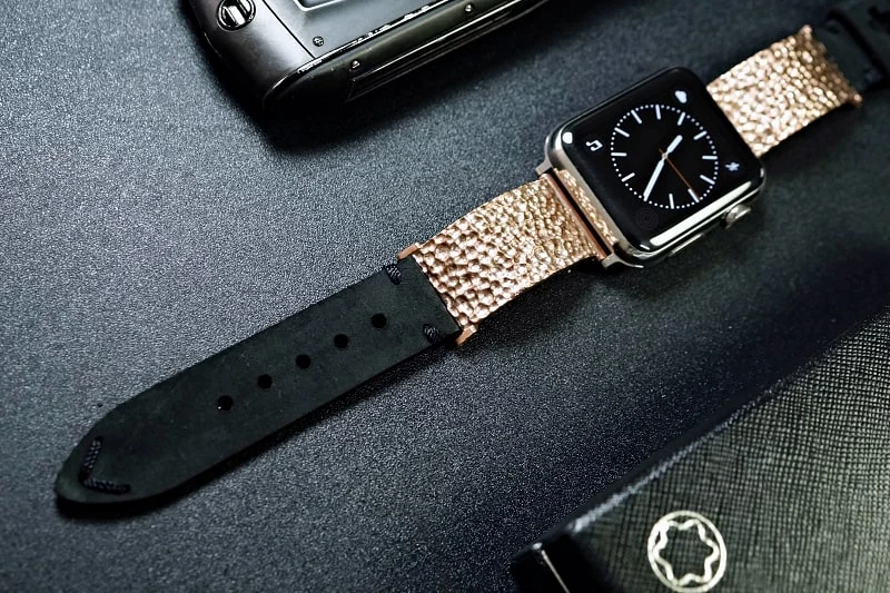 Hammered Pink Bronze Pendants Strap ( 2pieces) for Panerai or Apple Watch 1 2 3 4 5 6 SE. – image 3
