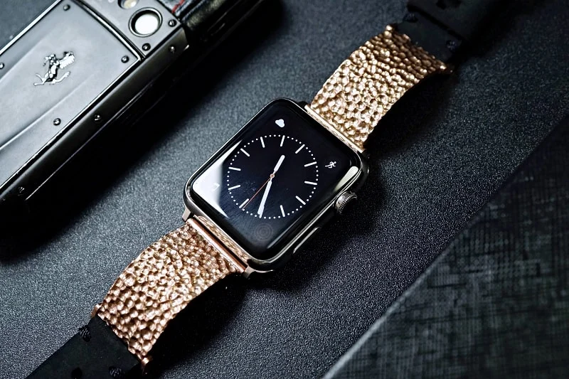 Hammered Pink Bronze Pendants Strap ( 2pieces) for Panerai or Apple Watch 1 2 3 4 5 6 SE. – image 5
