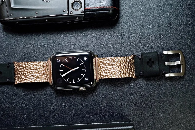 Hammered Pink Bronze Pendants Strap ( 2pieces) for Panerai or Apple Watch 1 2 3 4 5 6 SE. – image 6