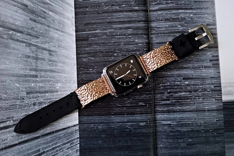 Hammered Pink Bronze Pendants Strap ( 2pieces) for Panerai or Apple Watch 1 2 3 4 5 6 SE. – image 7