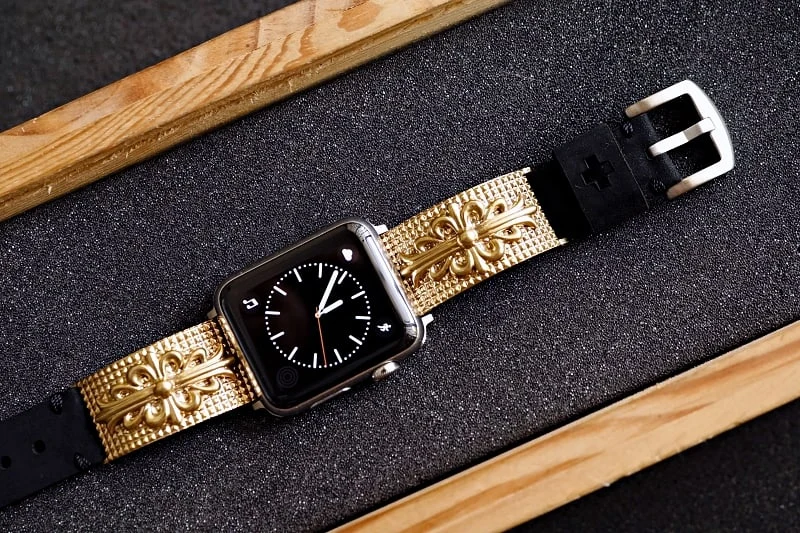 Heaven Flower Yellow Bronze Pendants Strap ( 2pieces) for Panerai or Apple Watch 1 2 3 4 5 6 SE . – image 3