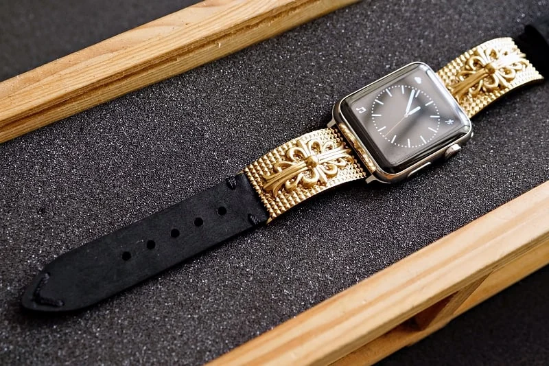 Heaven Flower Yellow Bronze Pendants Strap ( 2pieces) for Panerai or Apple Watch 1 2 3 4 5 6 SE . – image 4