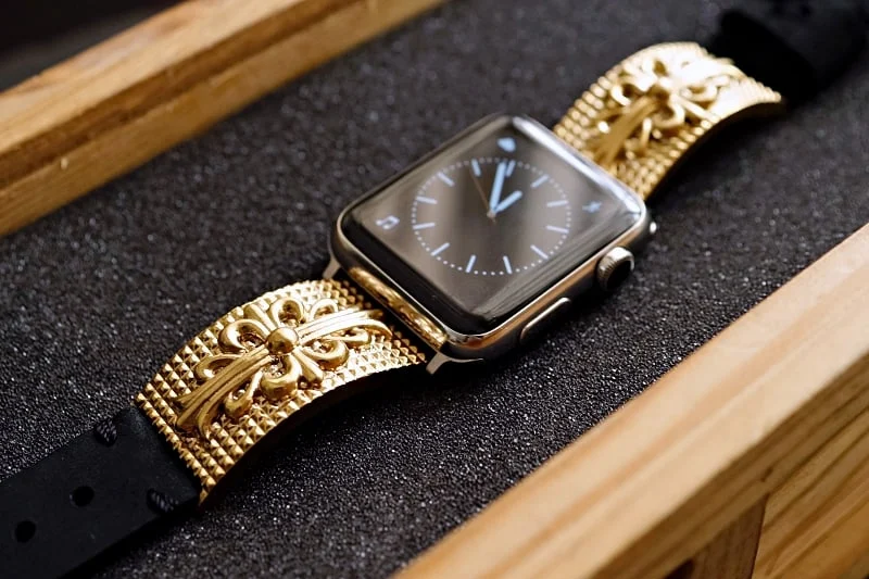 Heaven Flower Yellow Bronze Pendants Strap ( 2pieces) for Panerai or Apple Watch 1 2 3 4 5 6 SE . – image 5