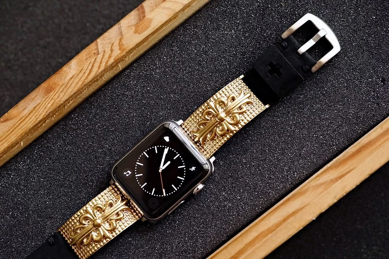 Heaven Flower Yellow Bronze Pendants Strap ( 2pieces) for Panerai or Apple Watch 1 2 3 4 5 6 SE . – image 6