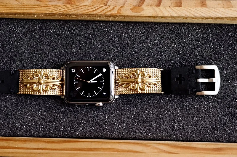 Heaven Flower Yellow Bronze Pendants Strap ( 2pieces) for Panerai or Apple Watch 1 2 3 4 5 6 SE . – image 7