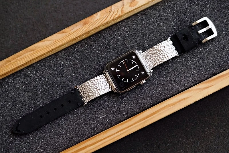 Hammered Sterling Silver 925 Pendants Strap ( 2pieces) for Panerai or Apple Watch 1 2 3 4 5 6.