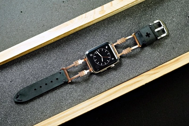 The Arrow Pink Bronze Pendants Strap ( 2pieces) for Panerai or Apple Watch 1 2 3 4 5 6 SE