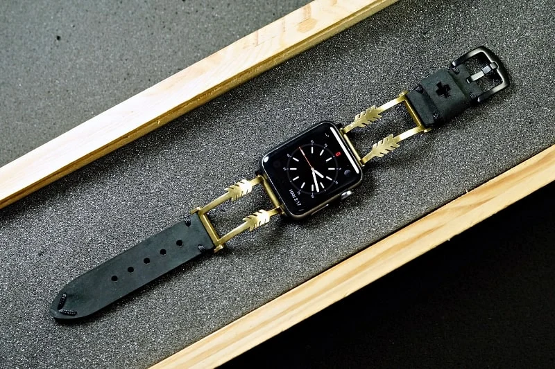 The Arrow Yellow Bronze Pendants Strap ( 2pieces) for Panerai or Apple Watch 1 2 3 4 5 6 SE.