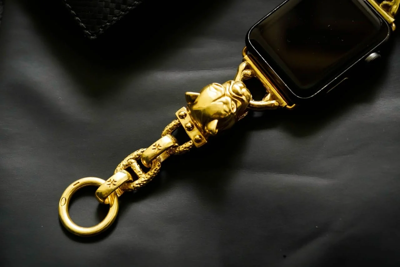 Yellow Bronze Bulldog Strap Bracelet Pendants Strap ( 2pieces) for Panerai, Seiko, Breitling or Apple Watch 1 2 3 4 5 6 SE. – image 2