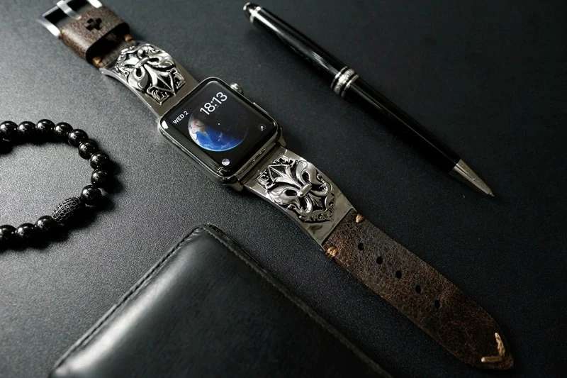 Fleur De Lis Silver Plated Pendants Strap ( 2pieces) for Panerai or Apple Watch 1 2 3 – image 4