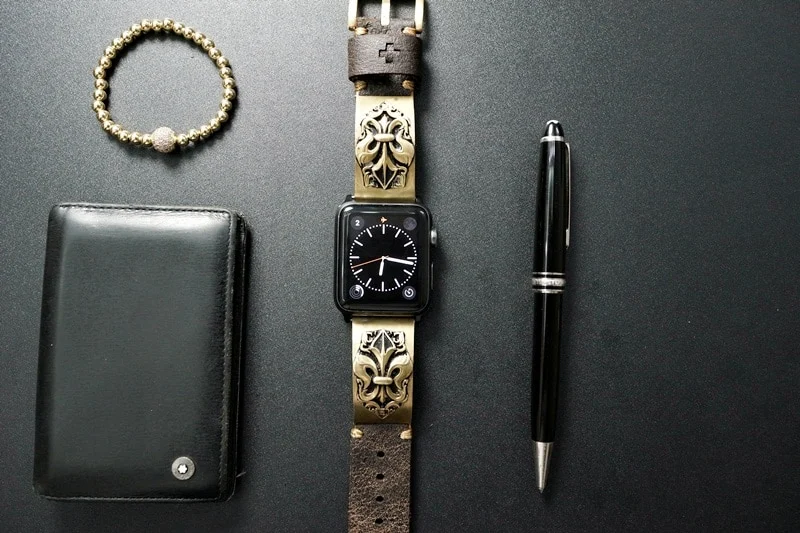 Fleur De Lis Bronze Pendants Strap ( 2pieces) for Panerai or Apple Watch 1 2 3