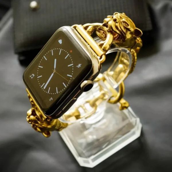 Yellow Bronze Bulldog Strap Bracelet Pendants Strap ( 2pieces) for Panerai, Seiko, Breitling or Apple Watch 1 2 3 4 5 6 SE.