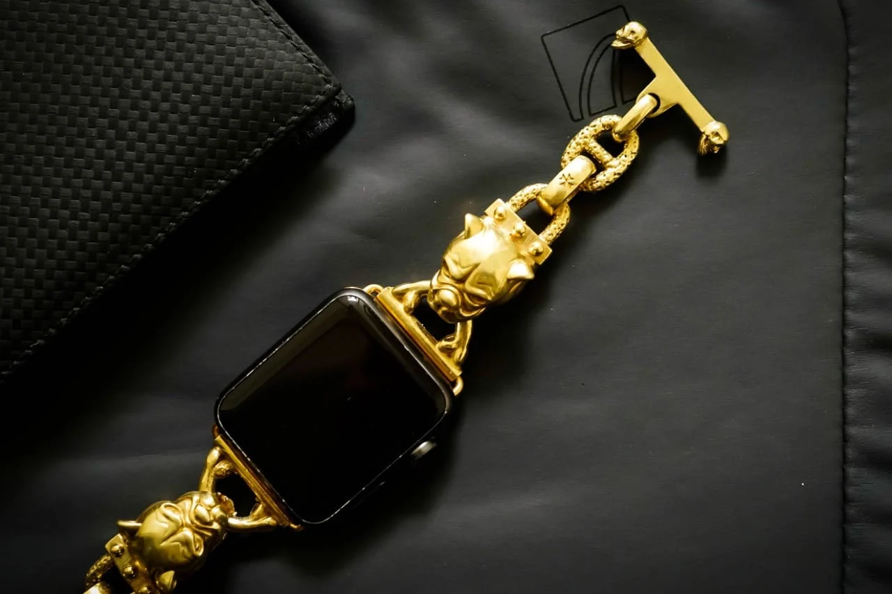 Yellow Bronze Bulldog Strap Bracelet Pendants Strap ( 2pieces) for Panerai, Seiko, Breitling or Apple Watch 1 2 3 4 5 6 SE. – image 3