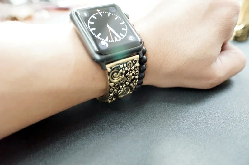 Sakura Cherry Blossom Yellow Bronze Pendants Apple Watch Strap Band ( 2pieces) for Panerai or Apple Watch Series 1,2,3,4,5,6,7,SE – image 6