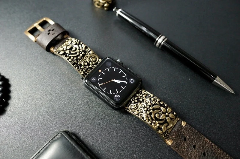 Sakura Cherry Blossom Yellow Bronze Pendants Apple Watch Strap Band ( 2pieces) for Panerai or Apple Watch Series 1,2,3,4,5,6,7,SE – image 3