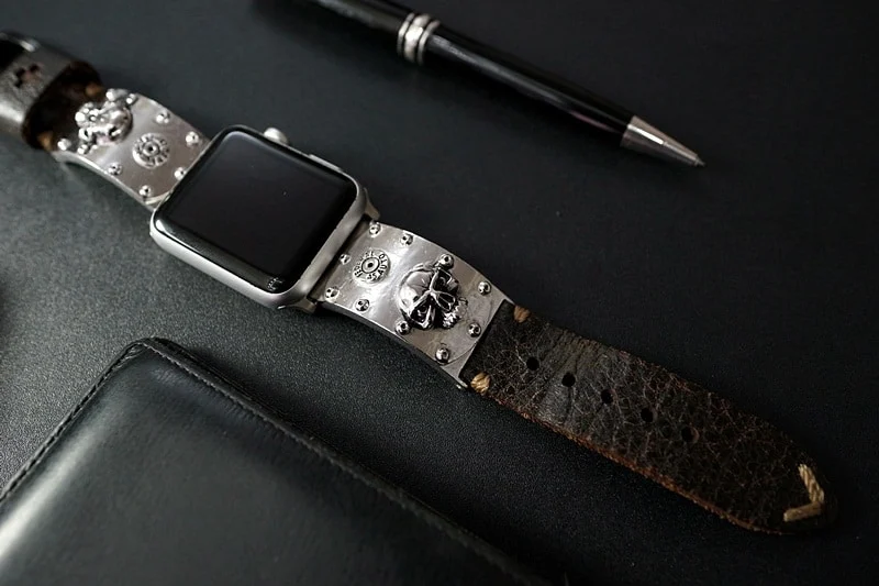 Bullets and Skull Silver Plated Pendants Strap ( 2pieces) for Panerai or Apple Watch 1 2 3 – image 3
