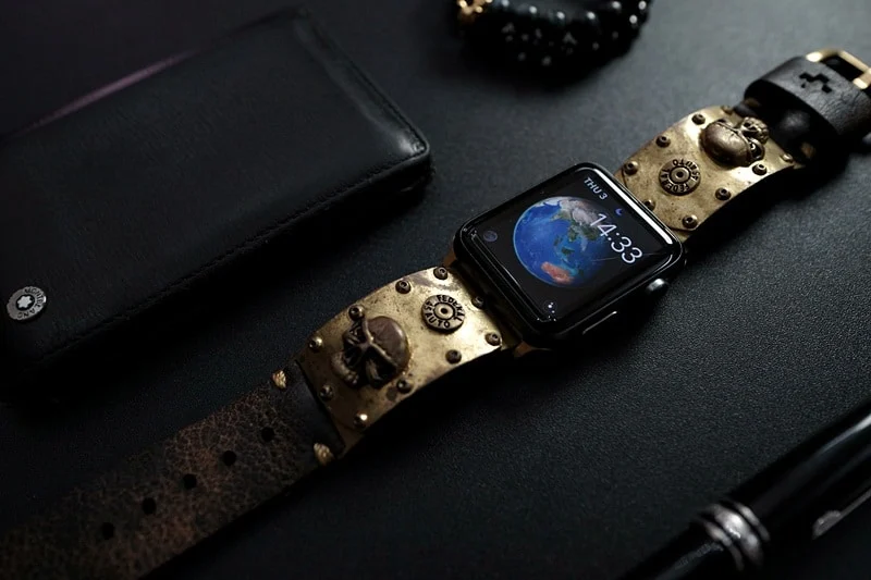Bullets and Skull Yellow Bronze Pendants Strap ( 2pieces) for Panerai or Apple Watch 1 2 3 – image 3