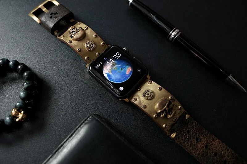 Bullets and Skull Yellow Bronze Pendants Strap ( 2pieces) for Panerai or Apple Watch 1 2 3 – image 5