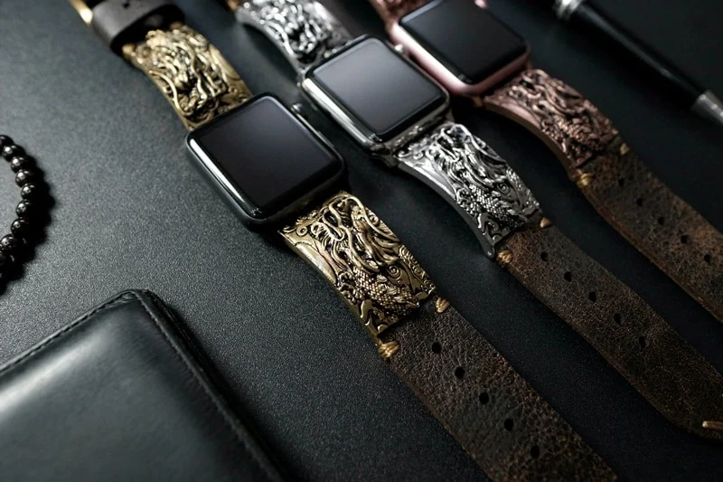 Dragon Special Edition Bracelet Yellow Bronze Pendants Apple Watch Strap Band ( 2pieces) for Panerai or Apple Watch Series 1,2,3,4,5,6,7,SE – image 4