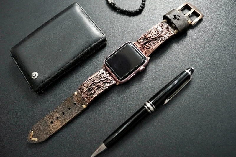 Dragon Special Edition Bracelet Pink Bronze Pendants Apple Watch Strap Band ( 2pieces) for Panerai or Apple Watch Series 1,2,3,4,5,6,7,8, SE, Ultra – image 3