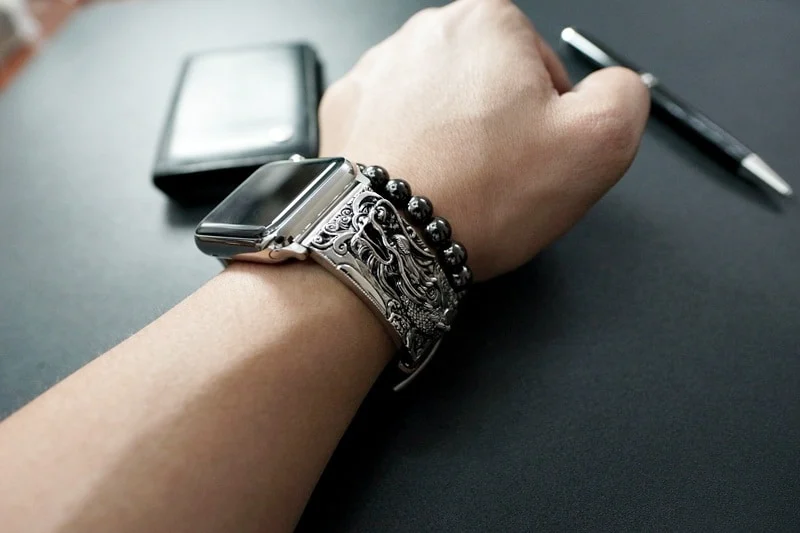 Dragon Special Edition Bracelet Sterling Silver 925 Pendants Apple Watch Strap Band ( 2pieces) for Panerai or Apple Watch Series 1,2,3,4,5,6,7,8, SE, Ultra – image 4