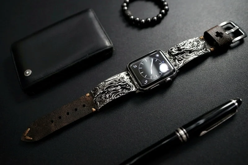 Dragon Special Edition Bracelet Sterling Silver 925 Pendants Apple Watch Strap Band ( 2pieces) for Panerai or Apple Watch Series 1,2,3,4,5,6,7,8, SE, Ultra