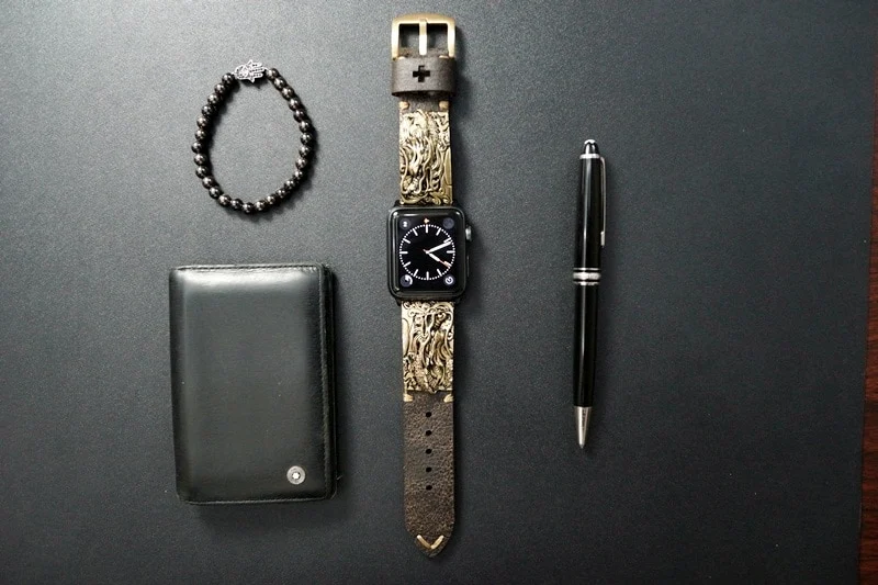 Dragon Special Edition Bracelet Yellow Bronze Pendants Apple Watch Strap Band ( 2pieces) for Panerai or Apple Watch Series 1,2,3,4,5,6,7,SE – image 3