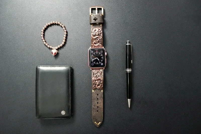 Dragon Special Edition Bracelet Pink Bronze Pendants Apple Watch Strap Band ( 2pieces) for Panerai or Apple Watch Series 1,2,3,4,5,6,7,8, SE, Ultra