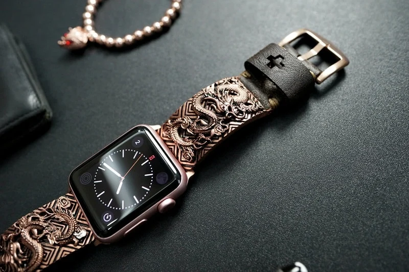 Dragon Special Edition Bracelet Pink Bronze Pendants Apple Watch Strap Band ( 2pieces) for Panerai or Apple Watch Series 1,2,3,4,5,6,7,8, SE, Ultra – image 3