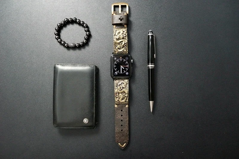 Dragon Special Edition Bracelet Yellow Bronze Pendants Apple Watch Strap Band ( 2pieces) for Panerai or Apple Watch Series 1,2,3,4,5,6,7,8, SE, Ultra